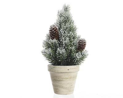ALBERO DI NATALE INNEVATO IN VASO  14x14x24cm