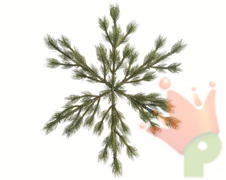 DECORAZIONE FIOCCO DI NEVE VERDE NATURALE dia50x3cm