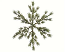 DECORAZIONE FIOCCO DI NEVE VERDE NATURALE dia50x3cm