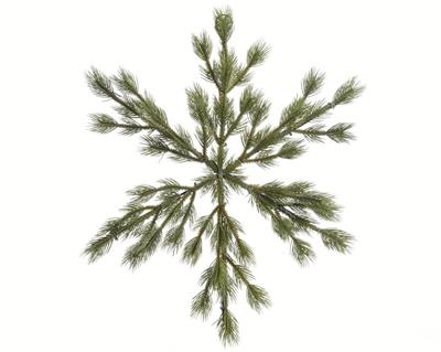 DECORAZIONE FIOCCO DI NEVE VERDE NATURALE dia50x3cm