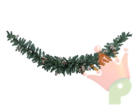 GHIRLANDA SHERWOOD CON DECORO BACCHE E PIGNE  180cm