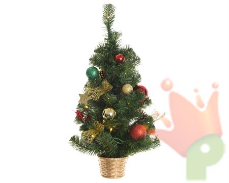 ALBERO IN VASO ADDOBBATO MULTICOLOR CON LUCI 60cm-20L