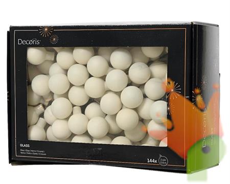 PALLINE DI NATALE A GRAPPOLO BIANCO OPACO 2 CM 12 PZ