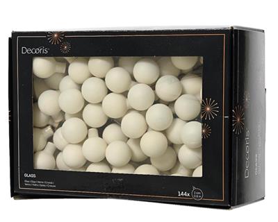 PALLINE DI NATALE A GRAPPOLO BIANCO OPACO 2 CM 12 PZ