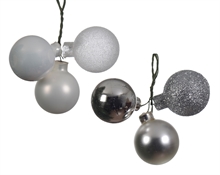 PALLINE DI NATALE A GRAPPOLO ARGENTO 3 PZ
