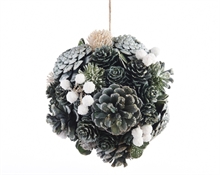 PENDENTE PALLA NATURALE CON PIGNE dia14cm