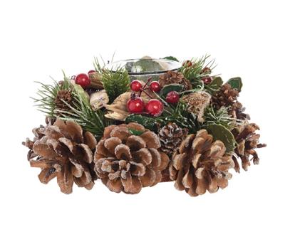 PORTA TEALIGHT 19x19x9.5cm NATURALE