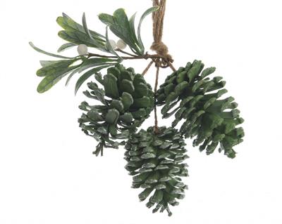 DECORAZIONE PENDENTE TRIS PIGNA 9x15x15cm