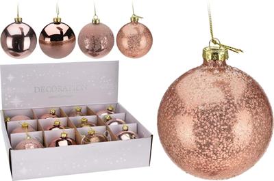 PALLINA DI NATALE ROSA GOLD 8 CM