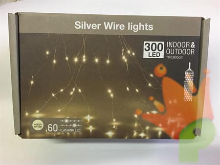 LUCI DI NATALE 300 LED BIANCO CALDO CASCATA