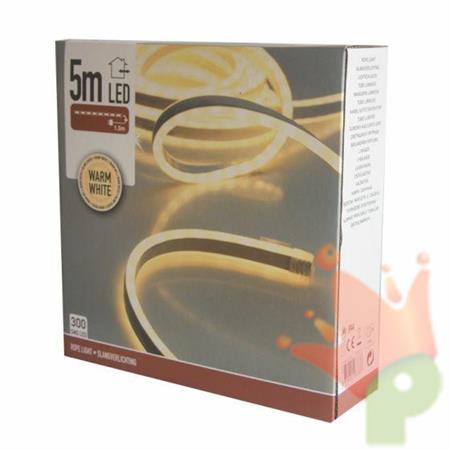 LUCI DI NATALE A TUBO 300 LED 5m BIANCO CALDO