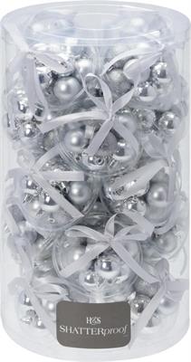 PALLINE DI NATALE ARGENTO 3 CM CONFEZIONE 12 PZ