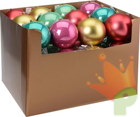 PALLINE DI NATALE COLORI ASSORTITI 10 CM