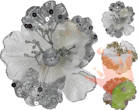FIORE PICK ARGENTO  15X12CM 3ASS