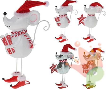 TOPO METALLO NATALE 22CM 4ASS
