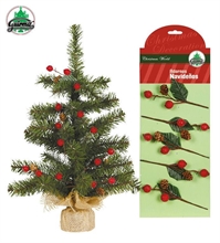 PICK DECORATIVI PER ALBERO CON BACCHE E PIGNE 13CM 5PZ
