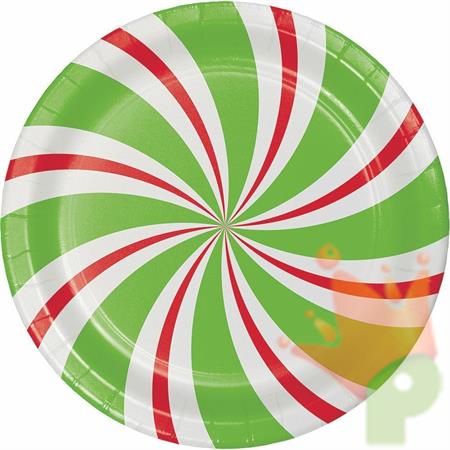 PIATTI 18CM PEPPERMINT PARTY 8PZ