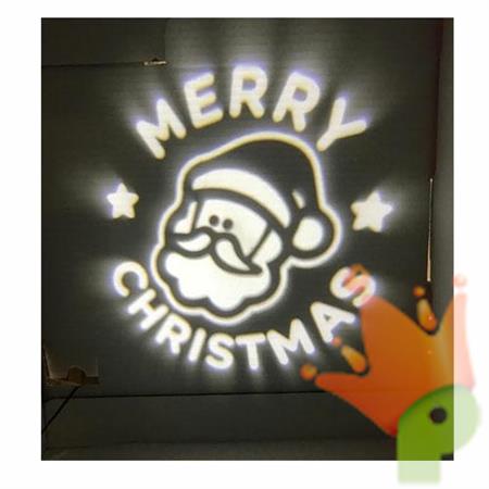 PROIETTORE FACCIA BABBO MERRY CHRISTMAS 1X1W LED BIANCO
