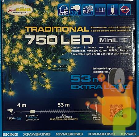 LUCI DI NATALE 750 MINILED BIANCO CALDO