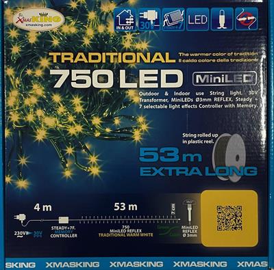 LUCI DI NATALE 750 MINILED BIANCO CALDO