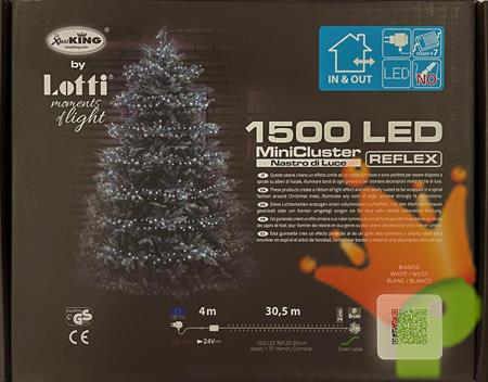 LUCI DI NATALE CLUSTER 1500 LED BIANCO