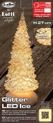 ALBERO NATALE GHIACCIO ACRILICO GLITTER LED ICE 3 COLORI
