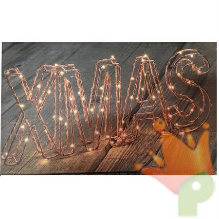 SCRITTA 3D XMAS TELAIO FILO RAME 76 MICROLED CLASSIC 1,5MM