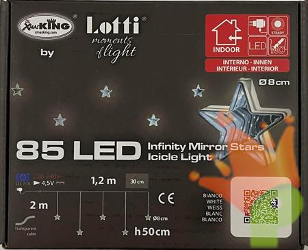 TENDA ICE LIGHT 5 STELLE INFINITY MIRROR BIANCO 120CMXH50CM