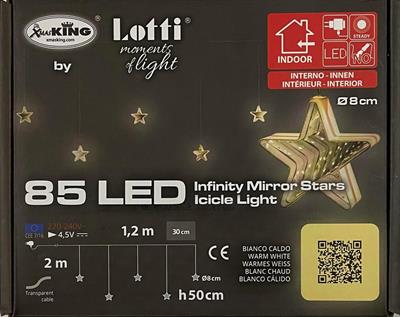 TENDA ICE LIGHT 5 STELLE INFINITY MIRROR BIANCO CALDO 120CMX50CM