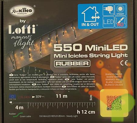 TENDA A CATENA MINI ICE LIGHT 550 MINILED CLASSIC CAVO/V 11MTX12