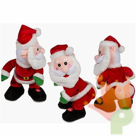 BABBO NATALE BALLERINO IN PELUCHE CON SUONO 28CM