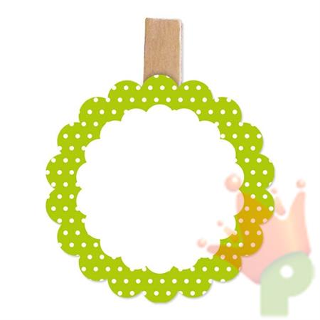 SEGNAPOSTO POIS VERDE MELA 4,5X6CM 6PZ