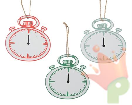 PENDENTE NATALIZIO OROLOGIO 3 COLORI ASS 10 CM