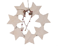 GHIRLANDA FOURIPORTA STELLE IN LEGNO DECORATA 5X12X14CM