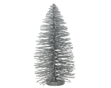 ALBERO NATALIZIO ARGENTO GLITTER INNEVATO 16X35CM