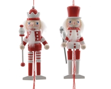 DECORAZIONE PENDENTE SCHIACCIANOCI 12,5CM BIANCO ROSSO