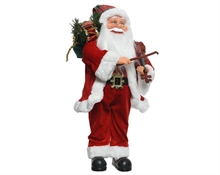 BABBO NATALE VESTITO ROSSO CON VIOLINO 24X14X45CM