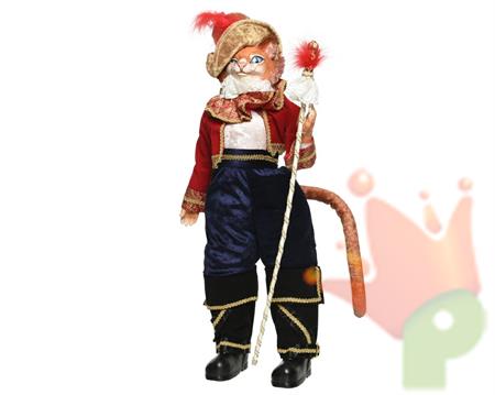 GATTO CON GLI STIVALI 16X23X40 CON PIEDISTALLO
