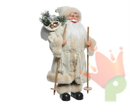 BABBO NATALE CON VESTITO BIANCO 30X20X60CM