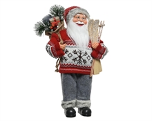 BABBO NATALE CON PULLOVER E SCI 30X20X60