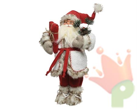 BABBO NATALE CON PELLICCIA BIANCA 22X17X45