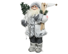 BABBO NATALE CON PELLICCIA BIANCA 22X17X45CM