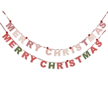 GHIRLANDA IN COTONE MERRY CHRISTMAS 2X170X10CM 2.COL.ASS