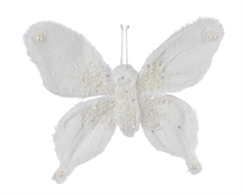 FARFALLA BIANCA CON CLIP 6X30X24 CM
