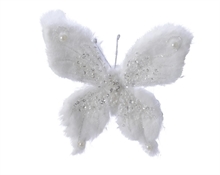 FARFALLA BIANCA CON CLIP 12CM