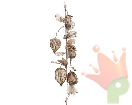 RAMO CON FIORE LANTERNA PLATINUM 13X97 CM