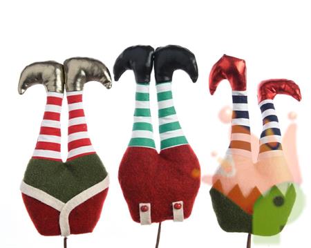 DECORAZIONE PENDENTE GAMBE ELFO ASS.4X9X19CM
