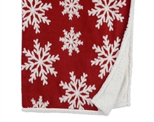 PLAID IN SACCO ROSSO DECORAZIONE FIOCCO DI NEVE 130X150CM