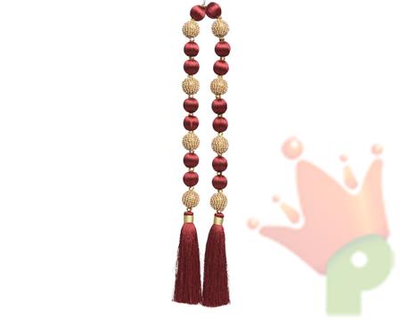 COLLANA PER ALBERO BORDEAUX CON DEC. ORO 94CM
