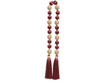 COLLANA PER ALBERO BORDEAUX CON DEC. ORO 94CM